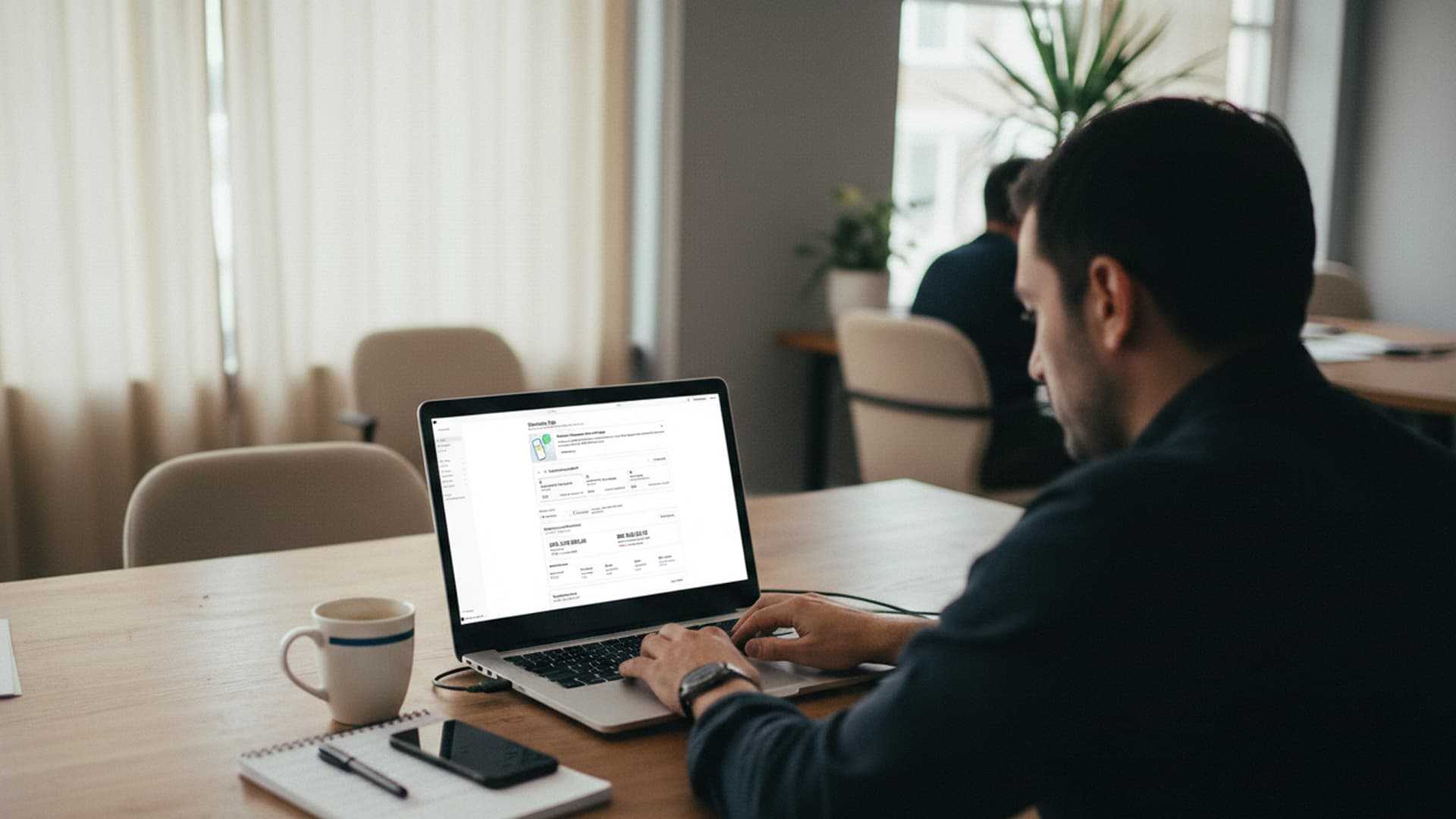 Marketing automation specialist arbetar med automatiserade kampanjer och kundflöden i kontorsmiljö.